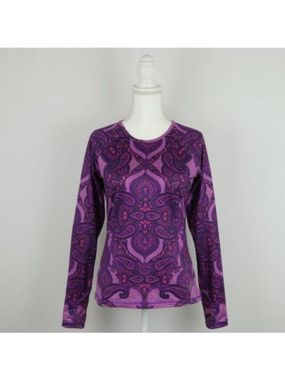 Athleta Sierra Nevada Women's Small Purple Crewneck Mid Weight Performance Top